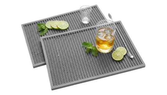 Non-slip Bartender Rubber Mats Set Of 2 - Grey