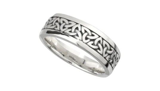 Oxidised Silver Mens Trinity Knot Ring
