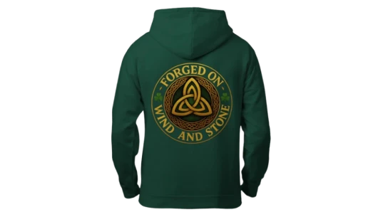 Forged On Wind & Rain Classic Celtic Zip-Hoodie - Green