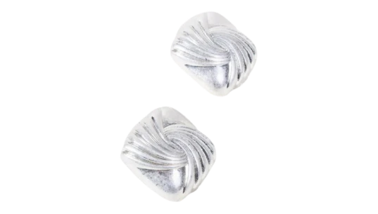Square Knot Earrings - Silver