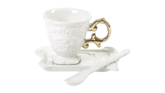 Wares Embossed-Baroque Coffee Cups Set Of 2
