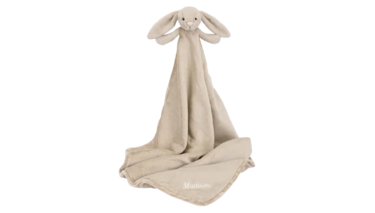 Personalized Bashful Beige Bunny Blanket - Cream