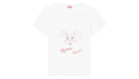 Bunny-Print T-Shirt - White/Red