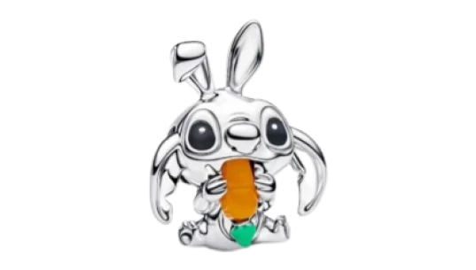 Stitch Easter Bunny Charm - Sterling Silver