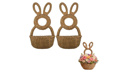 Wicker Bunny Easter Basket - Brown