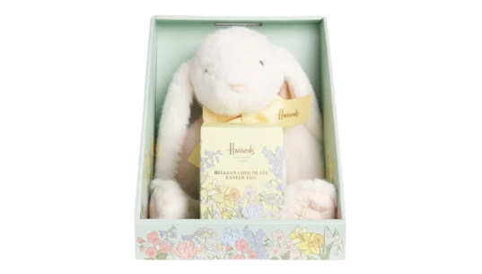 Plush White Bunny & Belgian Chocolate Easter Egg