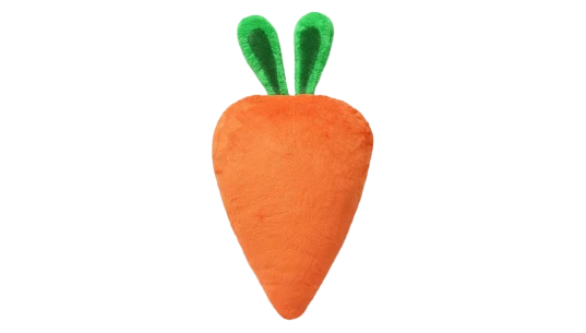 Ultra Soft Fluffy Bunny Ear Carrot Shaped Pillow - Green/Orange
