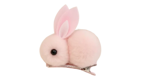 Plush Bunny Hair Clip - Pink