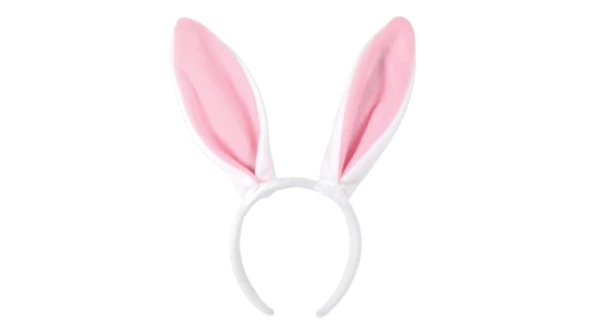 Soft-Touch Bunny Ears - White/Pink
