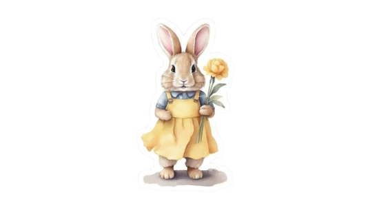 Happy Spring Bunny Easter Sticker
