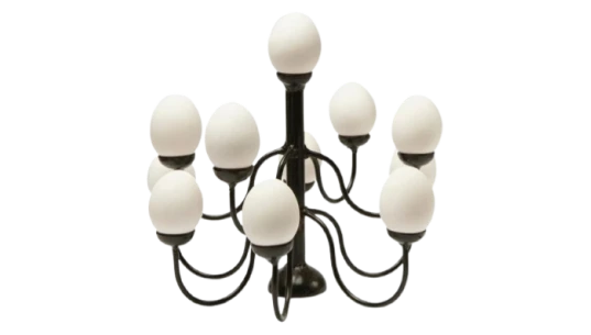 Mini Egg Chandelier - Black/White