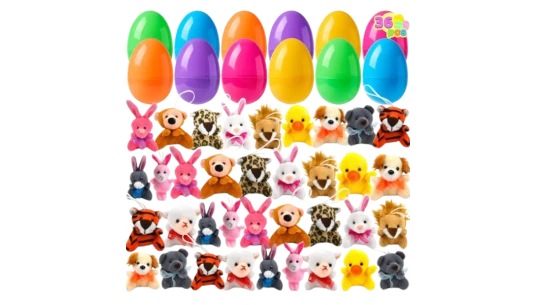 Pre-Filled Easter Eggs With Plush Animal Toys Set Of 36