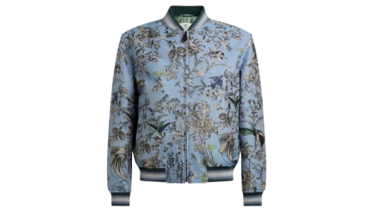 Jacquard Bomber Jacket - Light Blue