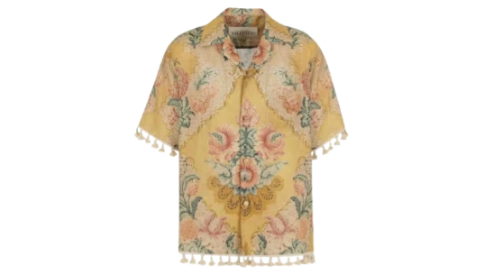 Apres L'Hiver Print Linen Shirt - Yellow