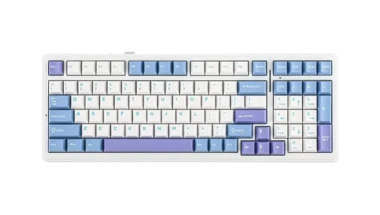 F99 Wireless Mechanical Keyboard - White/Pastel Blue/Pastel Pink
