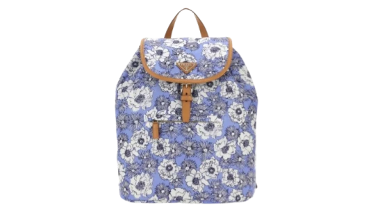 Floral-Print Backpack - Light Blue