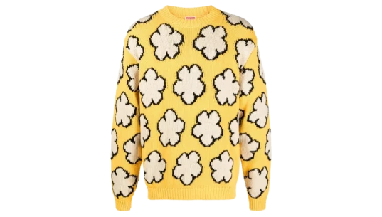 Boke Flower Cotton Jumper - Black/White/Yellow