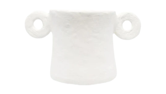 Marie Paper Mache Pot - White