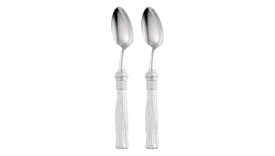 Pompon Silver-Plated 2-Piece Coffee Spoon Set - Silver