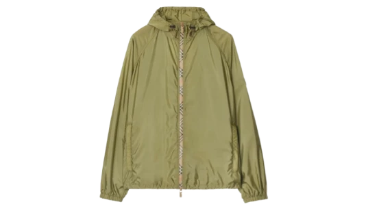 Vintage Check-Trim Jacket - Apple Green