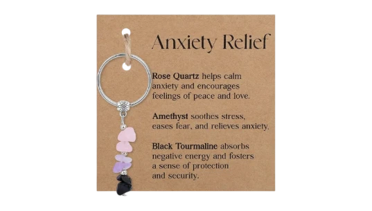 Natural Crystal Keychain - Rose Quartz, Amethyst, Black Tourmaline