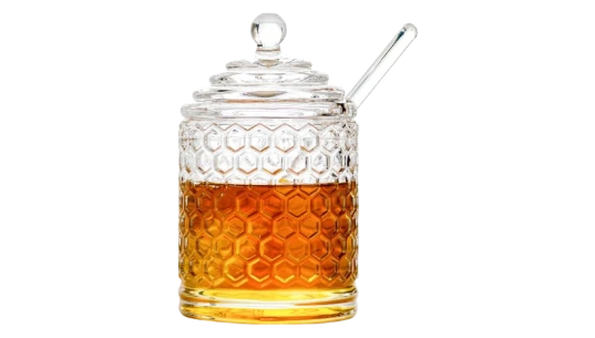 Glass Honey Jar with Lid & Dipper