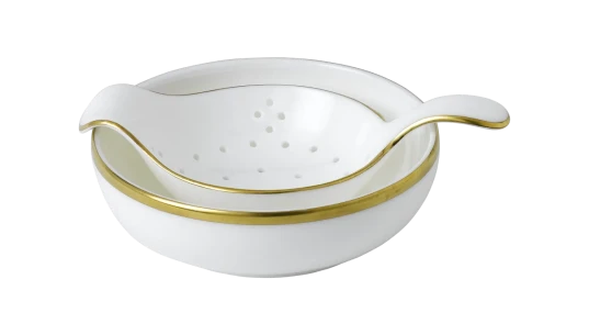 Accentuate Drip Bowl (10cm) - White/Gold