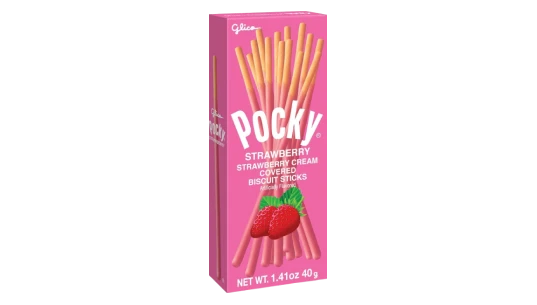 Pocky Strawberry Cream Covered Biscuit Sticks 40g