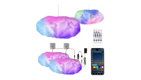 2 RGB Rainbow LED Lights Wadding Dimmable