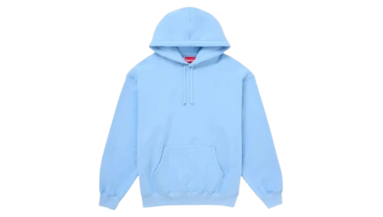 Satin Applique Hooded Sweatshirt (FW24) - Light Blue