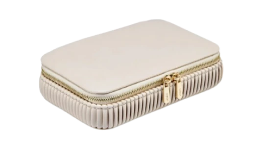 Bella Zipped Jewellery Box - Beige