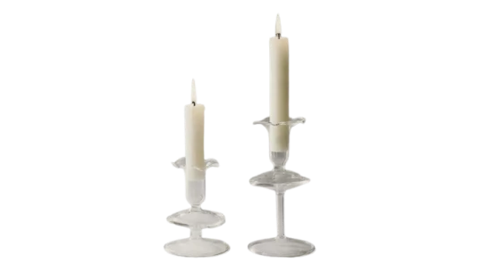 Glass Candle Holder 10.5cm - Clear