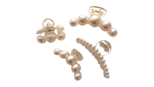 Large Pearl Hair Claw Clip Set Of 4