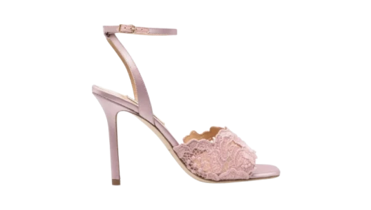 Floral-Lace Strap 105mm Sandals - Blush Pink