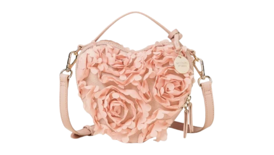 Floral Appliqué Shoulder Bag - Dancer Pink