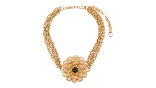 Karl Flower-Pendant Chain Necklace - Gold-Tone