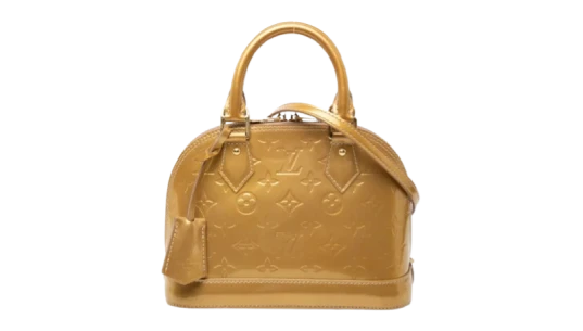 2012 Monogram Vernis Alma BB Satchel - Gold-Tone Pre-Owned