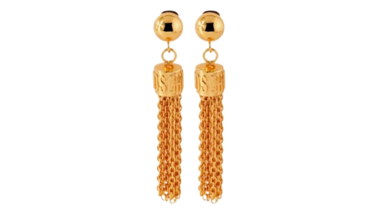 Chain Tassel Clip Earrings - Gold