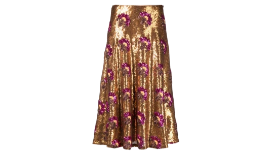 Holly Sequin-Embellished Skirt - Gold-Tone