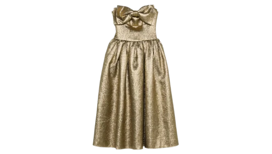 Metallic Midi Вress - Gold-Tone