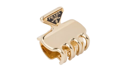Triangle-Logo Claw Clip - Gold-Tone