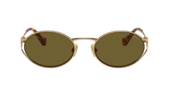 Logo-Plaque Sunglasses -Brown/Gold