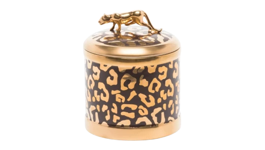 Leopard Candle 10x11cm
