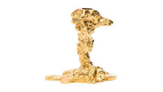 Small Drip Candle Holder - Gold-Tone