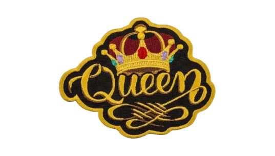 Queen Embroidered Gold Crown Patch