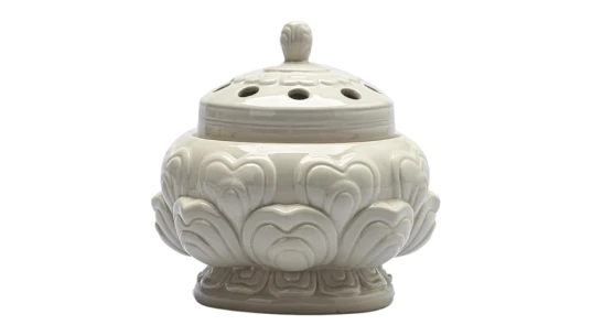 Ceramic Lotus Incense Burner - White