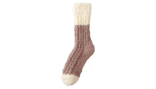 Fluffy Socks - Cream/Brown
