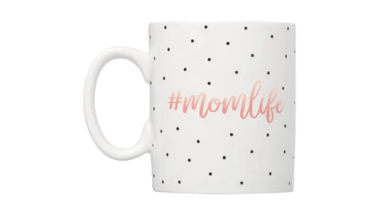 Mom Life Ceramic Coffee Mug - White/Black/Pink