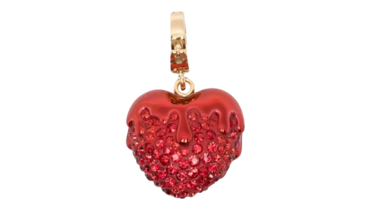 Heart-Shape Pendant - Red/Gold-Tone
