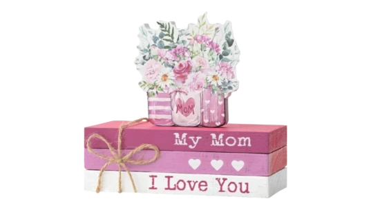 Love My Mom Wooden Plaque Ornaments